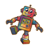 Bunter Roboter mit großer Smile