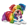 Bunter Regenbogen-Hund