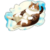 CAT FAT LYING CLOUD
