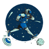 A cosmonaut runner