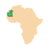 African map with Mauritania flag