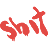 Shit text in red