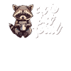 Funny raccoon coffee cartoon - Cute but feral