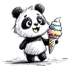 Panda mit Eis