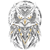 Yellow Owl - Geometric Symbol