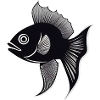 schwarz/weiße Fisch-Silhouette