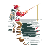 Graphique pixel de pêche