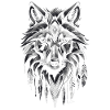 Native American Geometric Wolf
