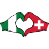 Nigeria Switzerland Flag Hands Heart Shape