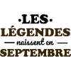 Les Légendes naissent en Septembre
