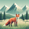 Fuchs mit Bergen