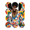 Bunte Afro-Schönheit