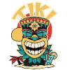 Tiki mask drinking a.