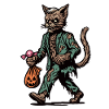 Chat zombie mort-vivant Halloween