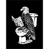 Adler liest Zeitung auf Toilette – Schwarz-Weiß