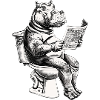 Lachendes Nilpferd mit Zeitung