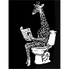 Relaxed giraffe reader on toilet