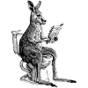 Kangaroo reading the newspaper