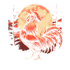 Chicken Hen Moon Howling