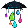 Bunter Regenschirm