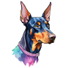 Dobermann Wasserfarben