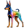 Dobermann Wasserfarben