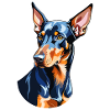 Dobermann Wasserfarben