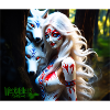 Whigt Wolf and Mytologie Girl