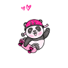 Pandastic Panda Skateboarding. Black.