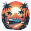 Sunset cruise ship