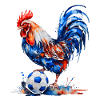 Tupp Fotboll Färgglada Frankrike Djur Design Skriv ut