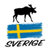 Sverige Elg Flag Sverige Klistermærke Souvenir