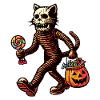 Chat zombie mort-vivant Halloween