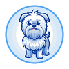 Affenpinscher Dog Blue Kawaii Cartoon Character