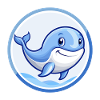 Blauwal Blauer Kawaii Cartoon Charakter Clipart