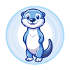 Otter Blue Kawaii tegneseriefigur Clipart Pet