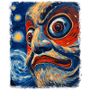 Daruma Puppe Japan Sternennacht Malerei