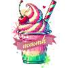 Verführerische Verlockung:bunter Milchshake