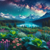 Starry Night on Mountain Garden