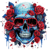 Grinning Flower Skull