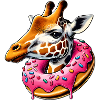 witziger Augenschmaus - Giraffe mit Donut