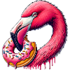 witziger Augenschmaus - Flamingo mit Donut