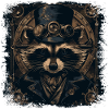 Cooler Steampunk Waschbär