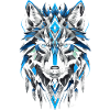 Blue Geometric Wolf