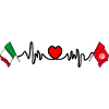 Cardio Cuore con Bandiera Italia, Tunisia