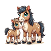 Parent cheval aimant avec enfant