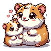 Parent hamster aimant avec enfant