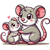 Loving Mouse Parent with Child