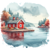Swedish house Sweden lake holiday gift