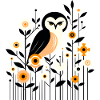 Florale Eule